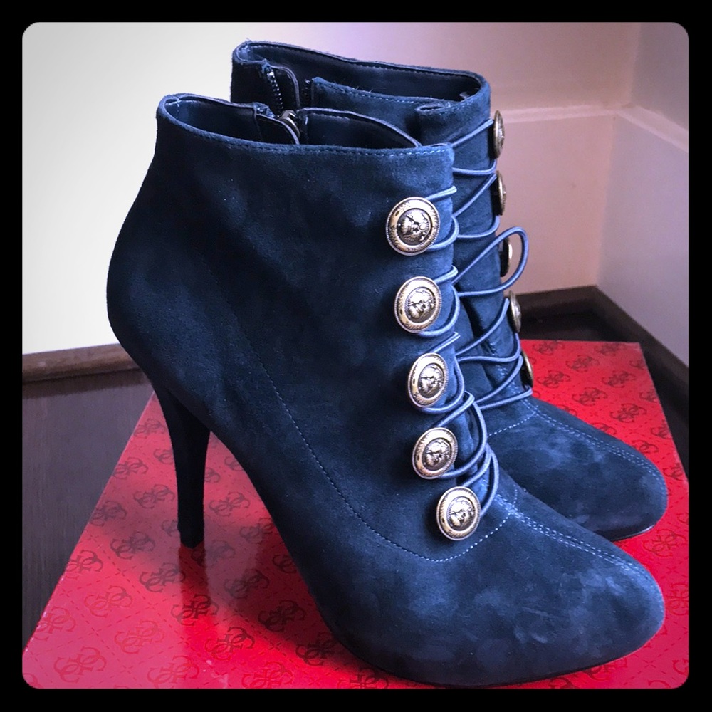 Guess Bootie Dark Blue Suede